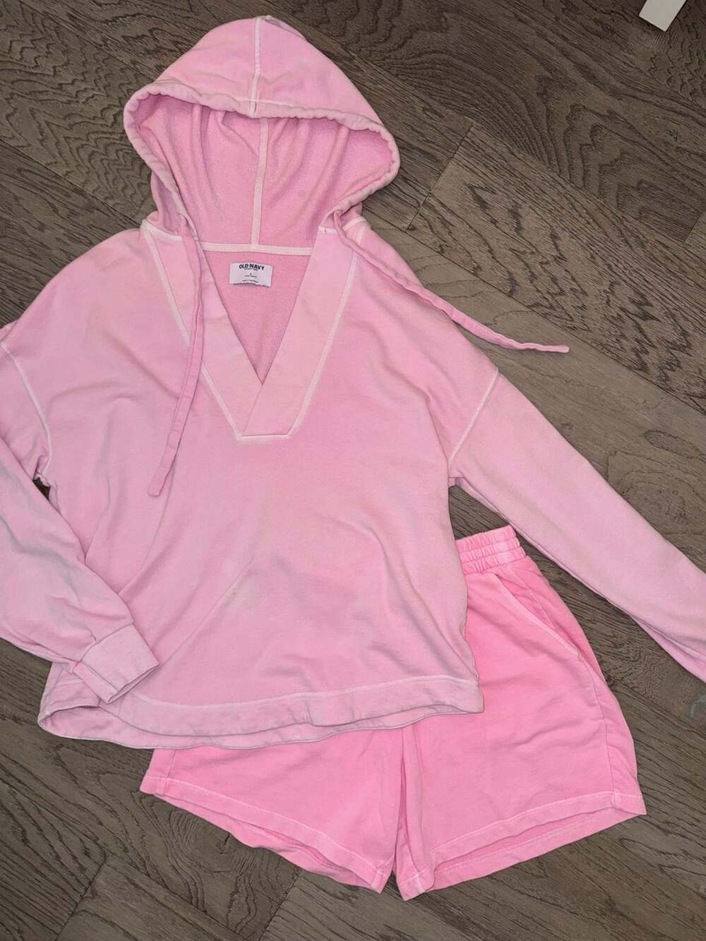 Old Navy Pink Socomfy Terry Hoodie and Shorts Set